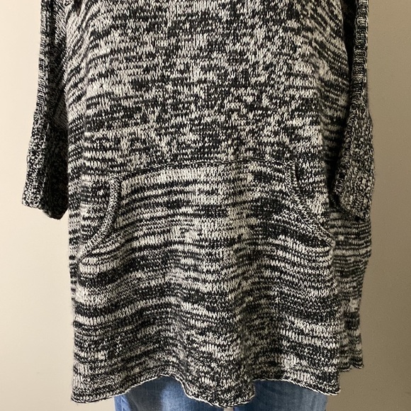 NSF Sweater Cowl CASHMERE Wool Oversized Ribbed Knit Sweater Black Gray Sz S - Picture 3 of 9